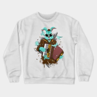 Rabbit Playing Accordion Crewneck Sweatshirt